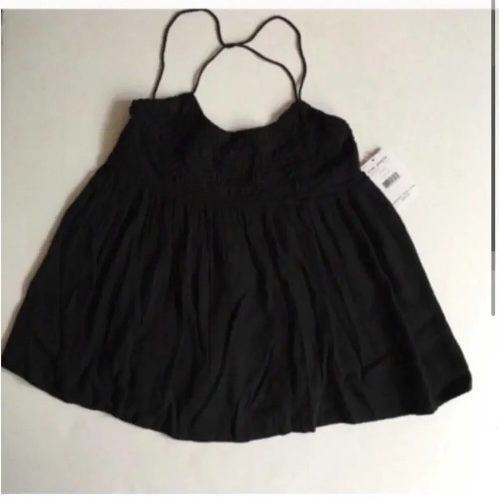 Free People Black Blackbird Blouse Size XS Extra Small
